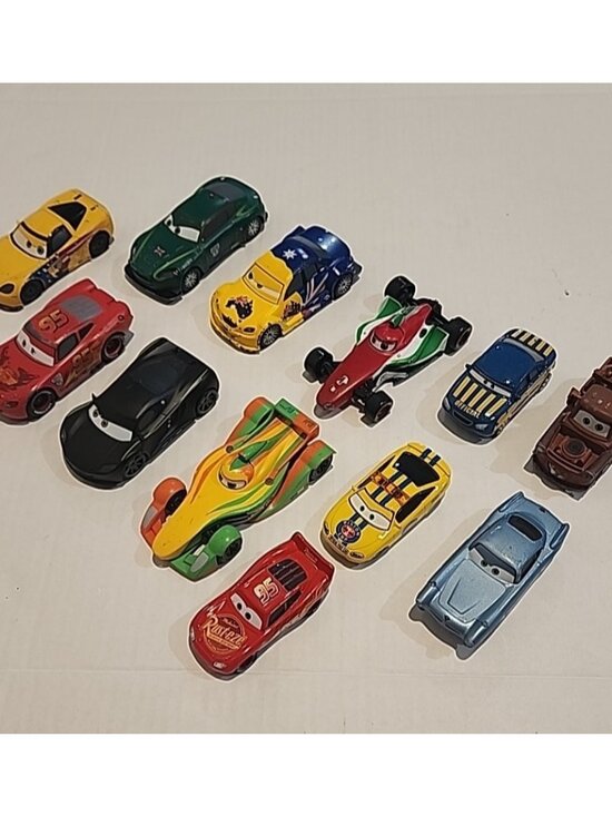 lot of 12 DISNEY PIXAR Cars 1:55 racers diecast metal toy vehicles - Picture 1 of 6